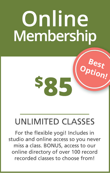 Online monthly membership to yoga classes with Sarah